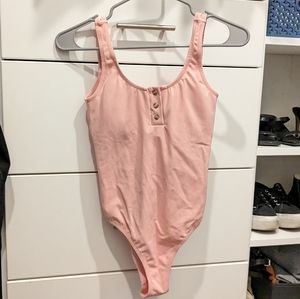 Pink one piece bathing suit